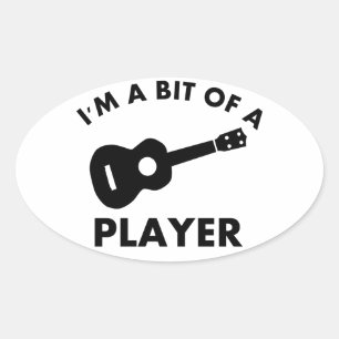 Ukelele Musikinstrumentendesigns Ovaler Aufkleber