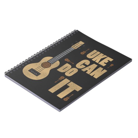 Ukelele Wortspiel Uke kann es tun lustiger Notizblock (Linke Seite)