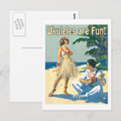 Ukes machen Spaß! Postkarte (Vorne/Hinten)