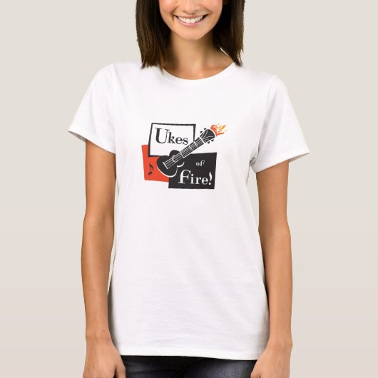Ukes of Fire!, Ladys Ringer T. T-Shirt (Vorderseite)