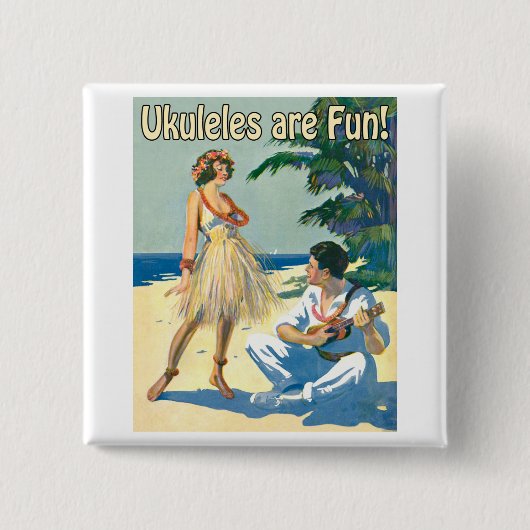 Ukes sind Spaß! Knopf Button (Vorderseite)