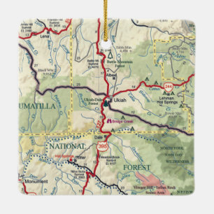 Ukiah OR Map Keramikornament