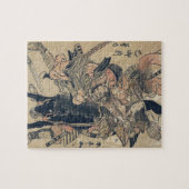 Ukiyo-e alte japanische Malerei von zwei Samurais Puzzle (Horizontal)
