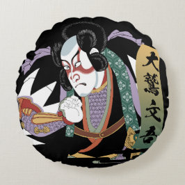 Ukiyo-e Art of Kabuki Rundes Kissen