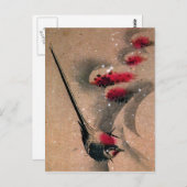 Ukiyo-e Bird Postkarte (Vorne/Hinten)