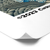 Ukiyo-e blaue und weiße Holzblocknatur Poster (Ecke)