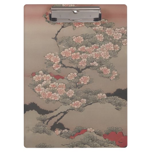 Ukiyo-e blühender Baum Klemmbrett (Vorderseite)
