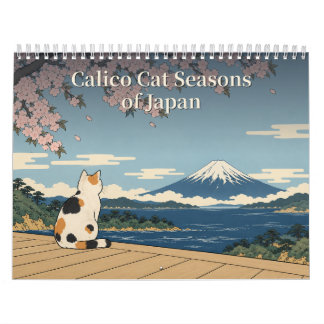 Ukiyo-e Calico Cat Japanese Seasons Art Kalender