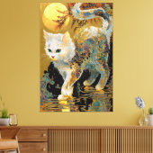 Ukiyo-e Cat | Japanische Holzblockkunst Leinwanddruck (Insitu (Wohnzimmer))