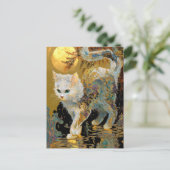 Ukiyo-e Cat | Japanische Holzblockkunst Postkarte (Stehend Vorderseite)