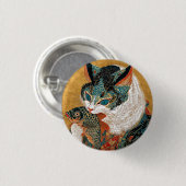 Ukiyo-e Cat | Japanische Kunst Button (Vorne & Hinten)