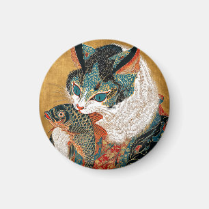 Ukiyo-e Cat Japanische Kunst Magnet