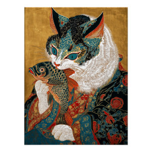 Ukiyo-e Cat   Japanische Kunst Poster