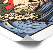 Ukiyo-e Catzilla Samurai versus Giant Kaiju Poster (Ecke)