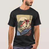 Ukiyo-e Catzilla Samurai versus Giant Kaiju T-Shirt (Vorderseite)
