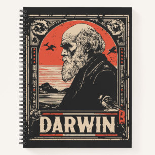 Ukiyo-e Darwin   Evolution Theory Portrait Notizblock