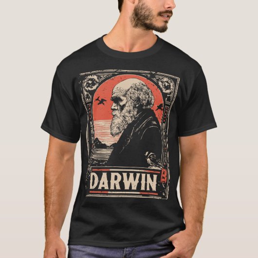 Ukiyo-e Darwin | Evolution Theory Portrait T-Shirt (Vorderseite)