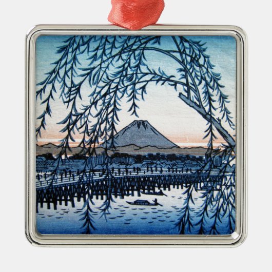 Ukiyo-e der Fujisan Japan Ornament Aus Metall (Vorne)