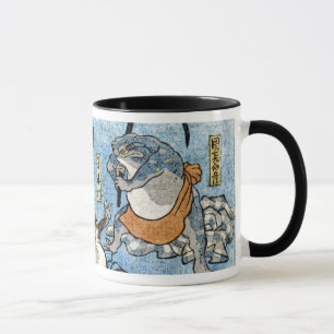 Ukiyo-e Druck - Frösche als Japaner Kabuki Tasse