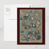 Ukiyo-e Frösche Postkarte (Vorne/Hinten)