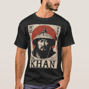 Ukiyo-e Genghis Khan   Mongolischer Eroberer Portr T-Shirt