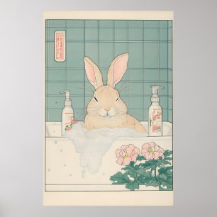 Ukiyo-e-Hasenkaninchen-Druck Lustiges Kaninchen in Poster