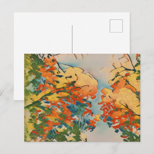 Ukiyo-e Herbst Postkarte (Vorne/Hinten)