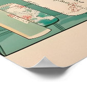 Ukiyo-e Horse Bathroom Print Japanese Minimalist Poster (Ecke)