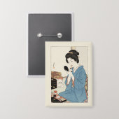 Ukiyo-e Inspiriert – Dramatisches JAPAN Button (Vorderseite/Rückseite)