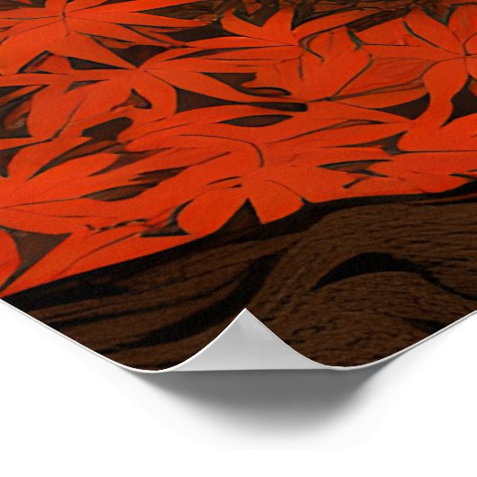 Ukiyo-e Japan Herbst Samurai Poster (Ecke)