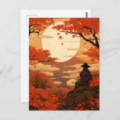 Ukiyo-e Japan Herbst Samurai Postkarte (Vorne/Hinten)