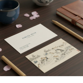 Ukiyo-e Japanese Landscape Business Card – Hidden  Visitenkarte