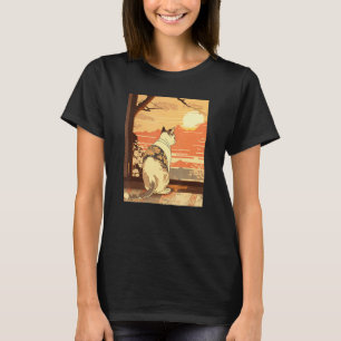 Ukiyo e Kanagawa Vintage Japanisches Tattoo Katze  T-Shirt