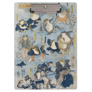 Ukiyo-e-Kriegerfrösche Antike japanische Kunst Klemmbrett