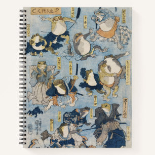 Ukiyo-e-Kriegerfrösche Antike japanische Kunst Notizblock