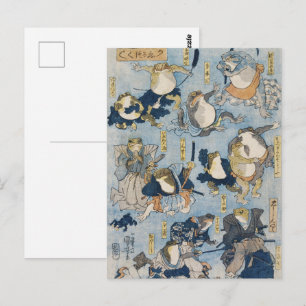 Ukiyo-e-Kriegerfrösche Antike japanische Kunst Postkarte