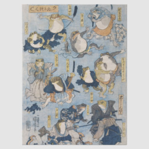 Ukiyo-e-Kriegerfrösche Antike japanische Kunstwerk Seidenpapier
