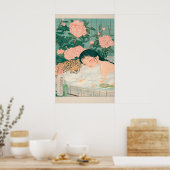 Ukiyo-e Leopard Bath Art Print Japandi Bathroom Poster (Küche)