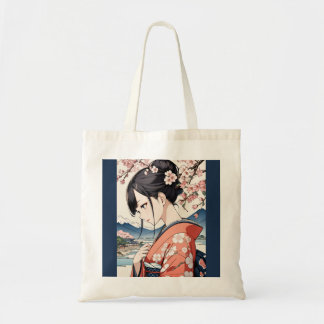 Ukiyo-e Modern Tote Bag with cherry blossom Tragetasche
