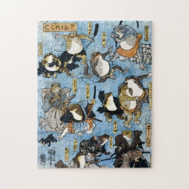 Ukiyo-e print - Frösche als japanische Kabuki-Scha Puzzle