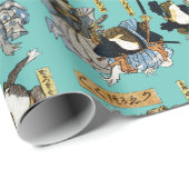 Ukiyo-e print - Frösche als Kabuki-Schauspieler Geschenkpapier (Rolleneckpunkt)