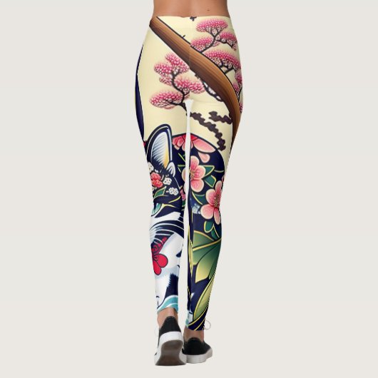 Ukiyo-e Punk city KIMONO Cats Leggings-THE  其の参 Leggings (Rückseite)