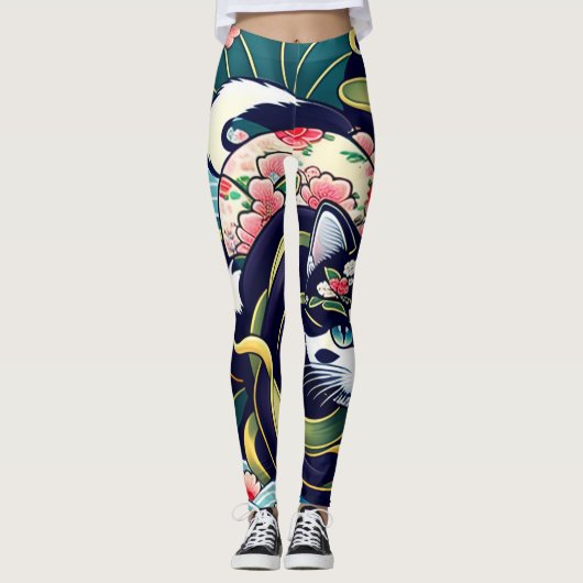 Ukiyo-e Punk city KIMONO Cats Leggings-THE  其の参 Leggings (Vorderseite)