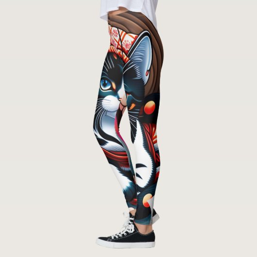 Ukiyo-e Punk city KIMONO Cats Leggings-THE 其の弐 レギ Leggings (Links)