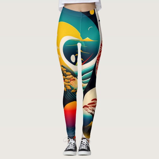 Ukiyo-e Punk city KIMONO Leggings-THE 陰と陽 レギンス Leggings (Vorderseite)