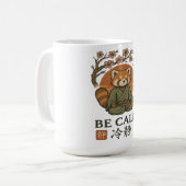 ukiyo-e Red Panda- Be CALM japanese Zen meditation Kaffeetasse (Vorderseite Links)