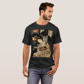 Ukiyo E Retro japanische Liebe während Wartime Dar T-Shirt (Vorne ganz)