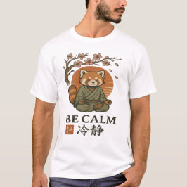 ukiyo-e Roter Panda - Sei RUHIG japanische Zen-Med T-Shirt