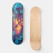 Ukiyo-E Skeleton Electric Graffiti Art | Dark Fant Skateboard (Vorderseite)