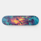 Ukiyo-E Skeleton Electric Graffiti Art | Dark Fant Skateboard (Horizontal)